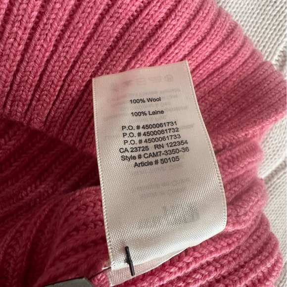 Aritzia Wilfred Free Lin Pink Sweater High Low Hem Wool Turtleneck Size L - Picture 8 of 15